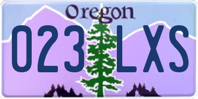 OR license plate 023LXS