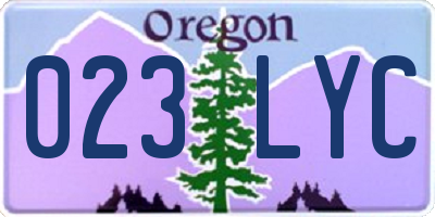 OR license plate 023LYC