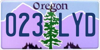 OR license plate 023LYD