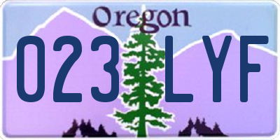 OR license plate 023LYF