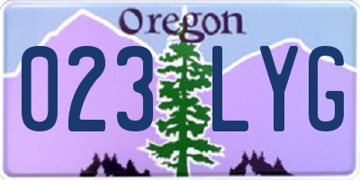 OR license plate 023LYG