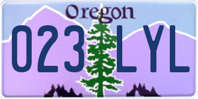 OR license plate 023LYL