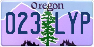 OR license plate 023LYP
