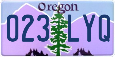OR license plate 023LYQ