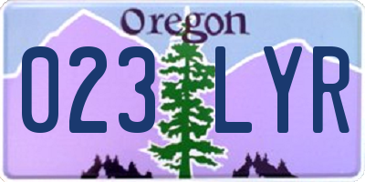 OR license plate 023LYR