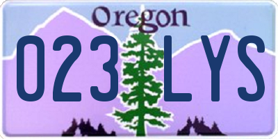 OR license plate 023LYS