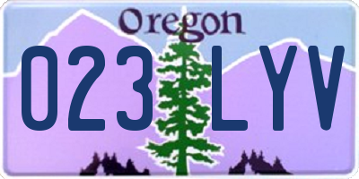 OR license plate 023LYV
