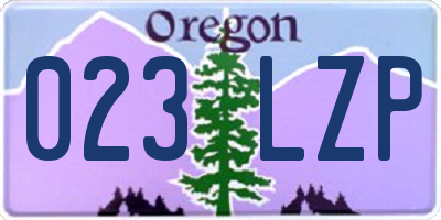 OR license plate 023LZP