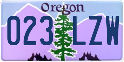 OR license plate 023LZW