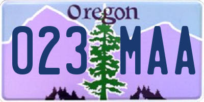 OR license plate 023MAA