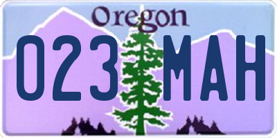 OR license plate 023MAH