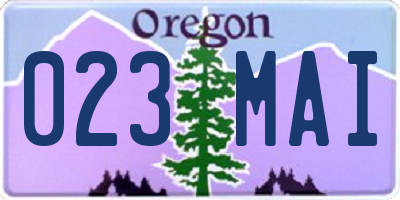 OR license plate 023MAI