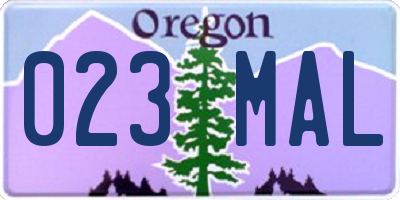 OR license plate 023MAL