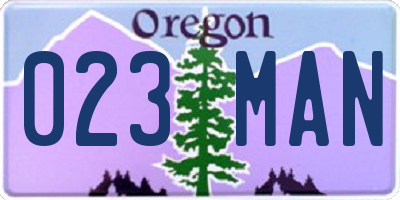 OR license plate 023MAN