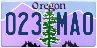 OR license plate 023MAO