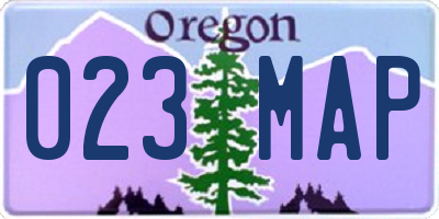 OR license plate 023MAP