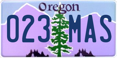 OR license plate 023MAS