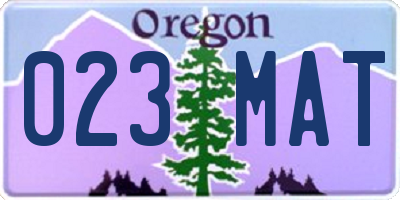 OR license plate 023MAT