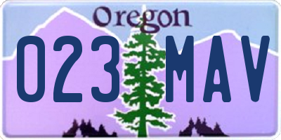 OR license plate 023MAV