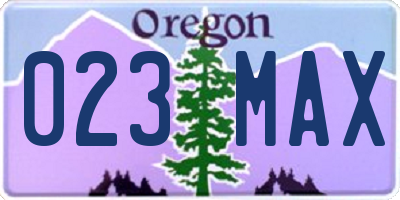 OR license plate 023MAX