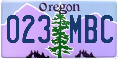 OR license plate 023MBC