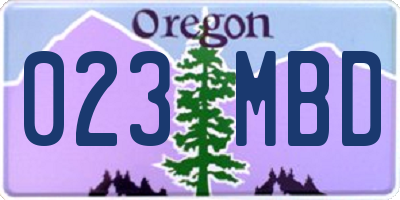 OR license plate 023MBD