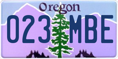 OR license plate 023MBE