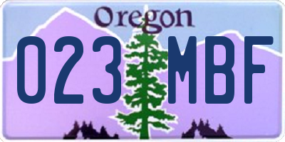 OR license plate 023MBF