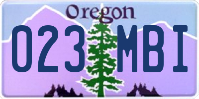 OR license plate 023MBI