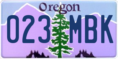 OR license plate 023MBK