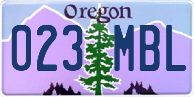 OR license plate 023MBL
