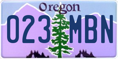 OR license plate 023MBN
