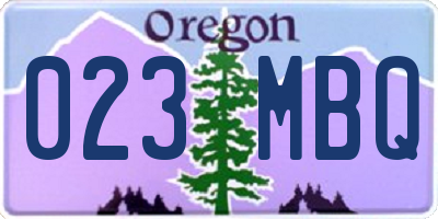 OR license plate 023MBQ