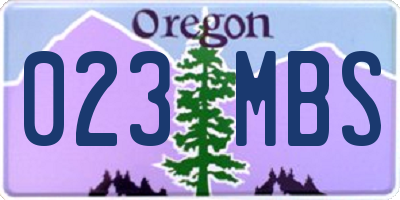 OR license plate 023MBS