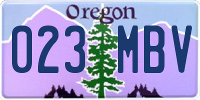 OR license plate 023MBV