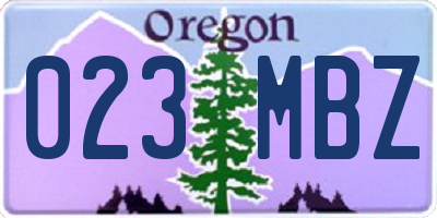 OR license plate 023MBZ