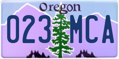 OR license plate 023MCA