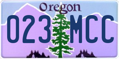 OR license plate 023MCC
