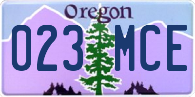 OR license plate 023MCE
