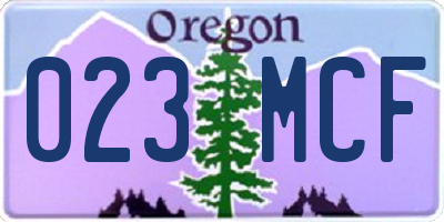 OR license plate 023MCF