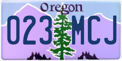 OR license plate 023MCJ