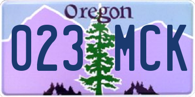 OR license plate 023MCK