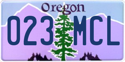 OR license plate 023MCL