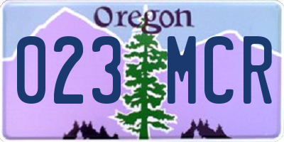 OR license plate 023MCR