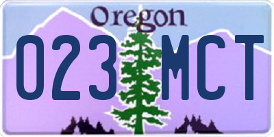 OR license plate 023MCT