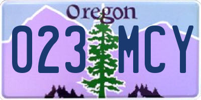 OR license plate 023MCY