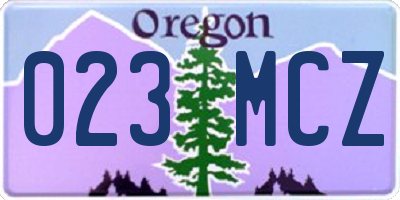 OR license plate 023MCZ