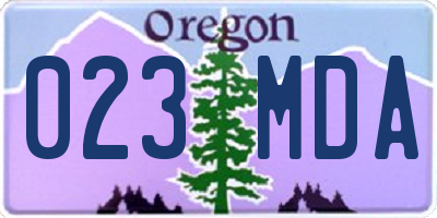 OR license plate 023MDA