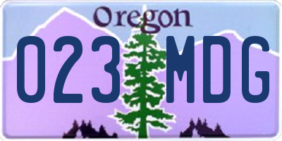OR license plate 023MDG
