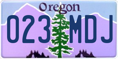 OR license plate 023MDJ
